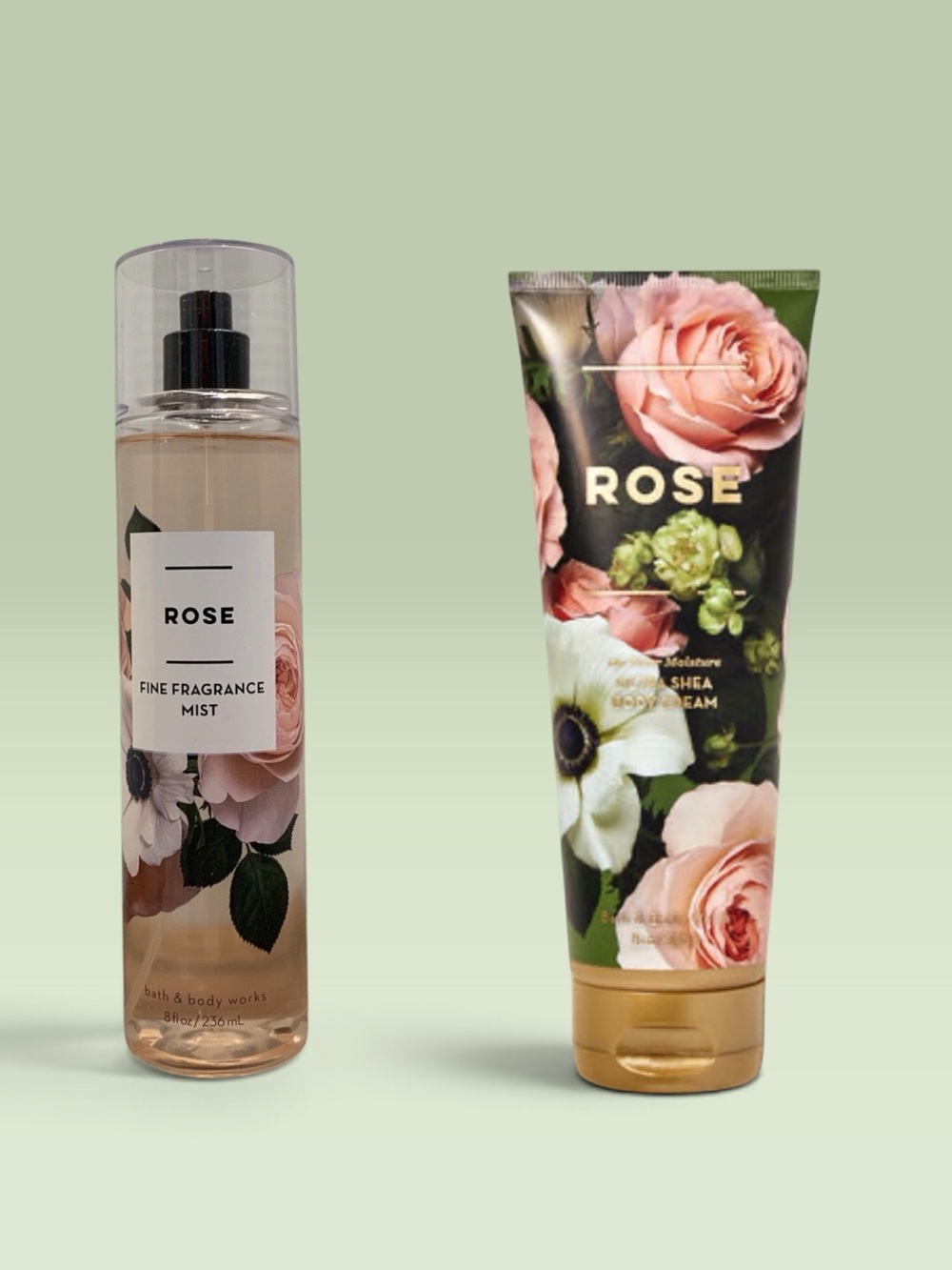 Bath and Body Works ROSE Fine Fragrance Mist and Body Cream